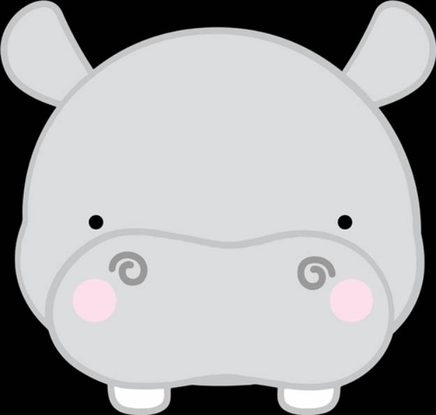 Picture of Adorable Hippo Face SVG File
