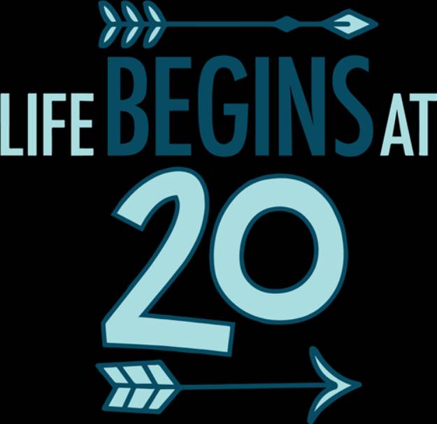 Picture of Life Begins At 20   SVG File