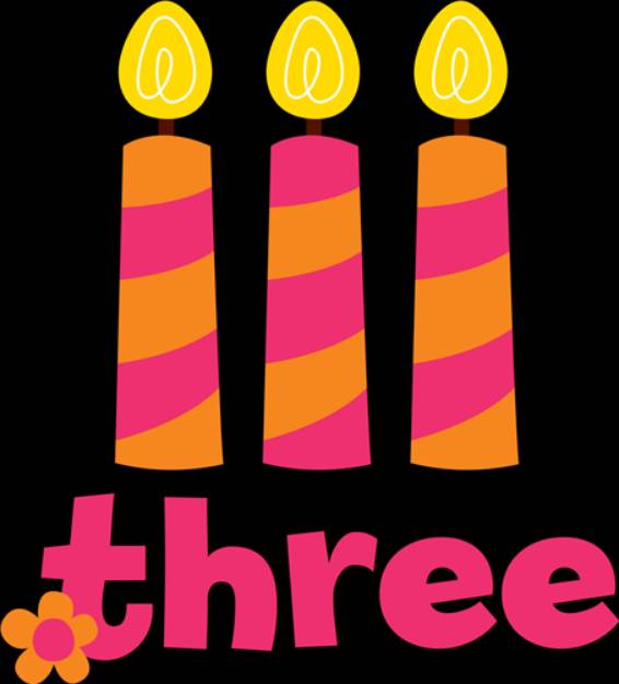 Picture of Three Birthday Candles SVG File