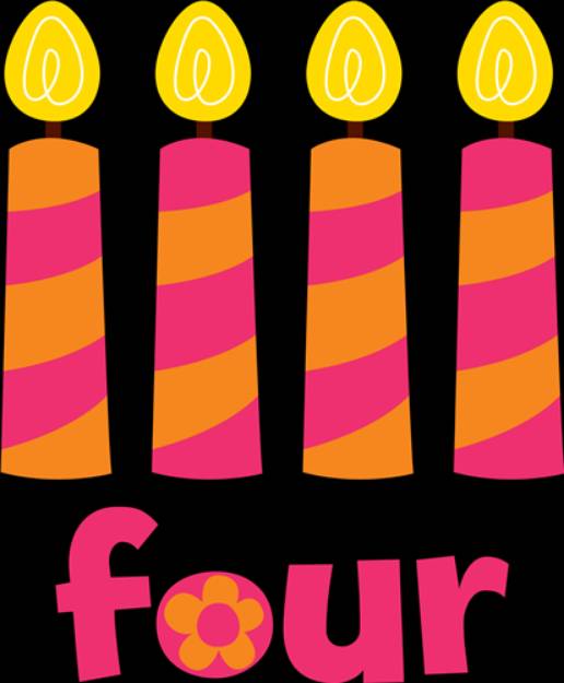 Picture of Four Birthday Candles SVG File