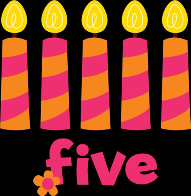 Picture of Five Birthday Candles SVG File