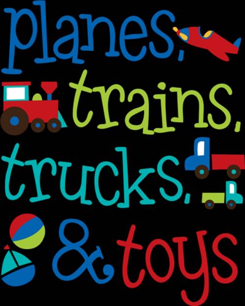 Picture of Planes Trains & Trucks SVG File
