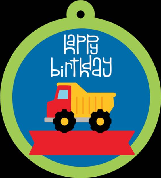 Picture of Birthday Dump Truck Gift Tag  SVG File