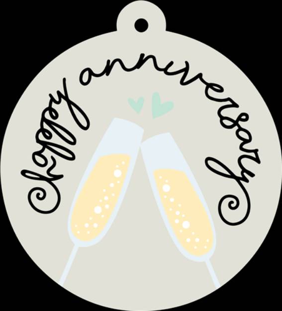 Picture of Happy Anniversary Gift Tag  SVG File