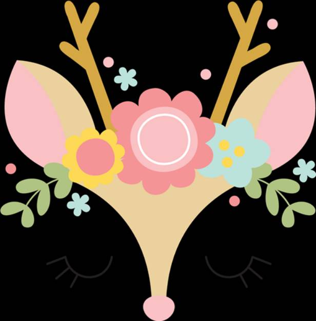 Picture of Reindeer Face  SVG File