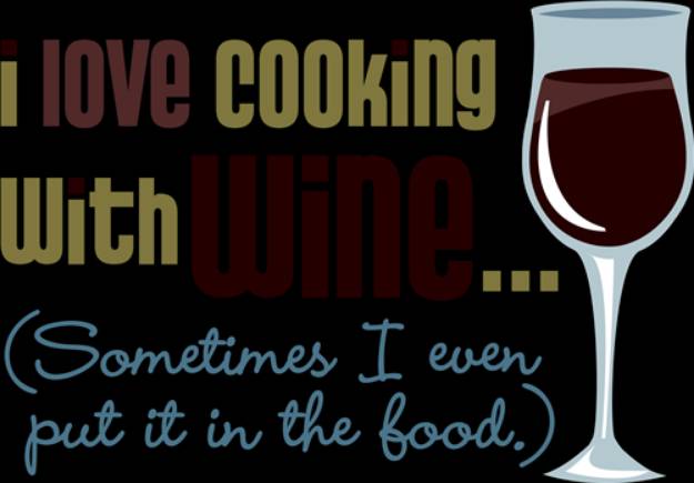 Picture of Love Cooking With Wine   SVG File