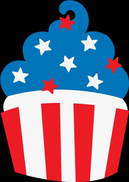Picture of Patriotic Cupcake   SVG File