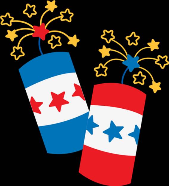 Picture of Pair of Patriotic Firecrackers  SVG File