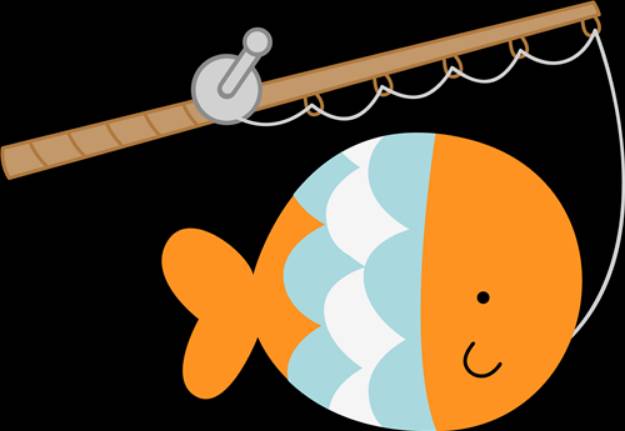 Picture of Fishing Pole & Fish SVG File