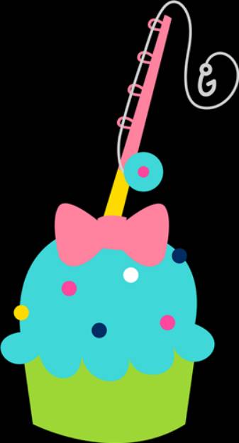Picture of Girls Fishing Cupcake SVG File