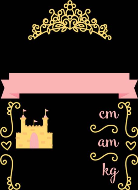 Picture of Princess Birth Announcement AM Metric SVG File