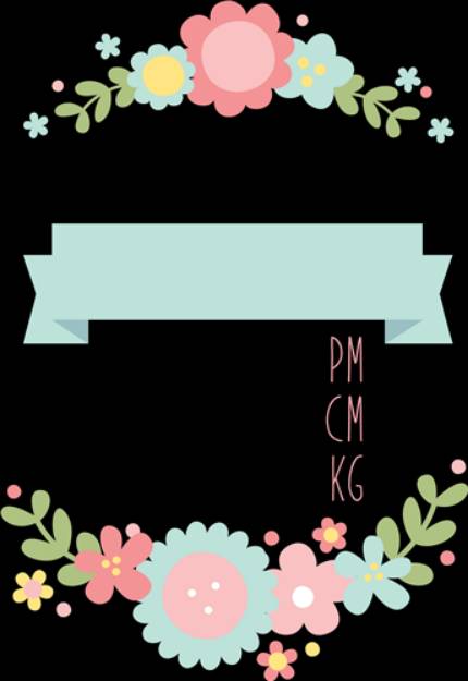 Picture of Floral Birth Announcement PM Metric SVG File