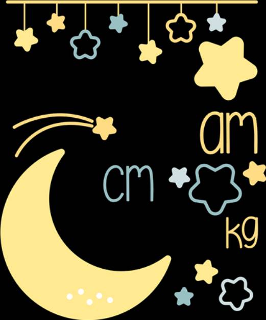 Picture of Moon Birth Announcement AM Metric SVG File