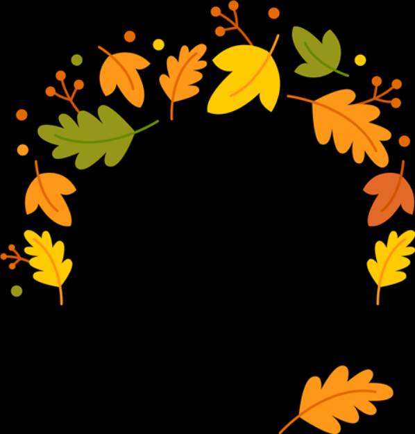 Picture of Fall Leaves Monogram Topper SVG File