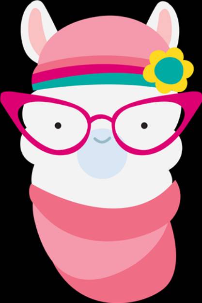 Picture of Hipster Llama Head SVG File