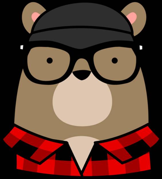 Picture of Hipster Bear Head SVG File