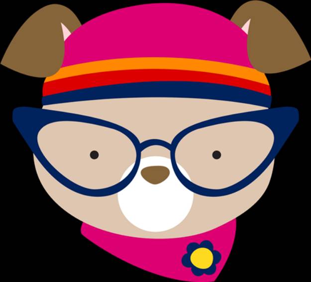 Picture of Hipster Dog Head SVG File