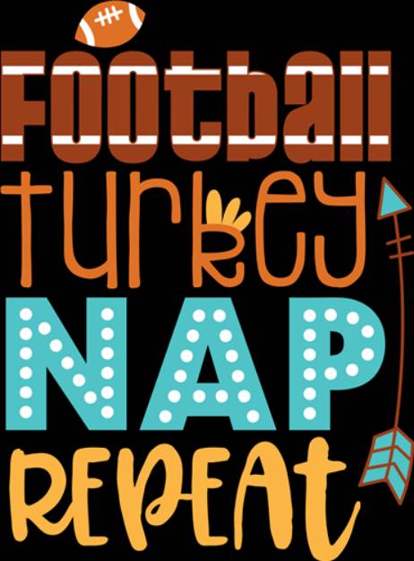Picture of Football Turkey Nap Repeat SVG File