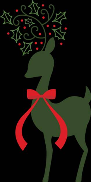 Picture of Christmas Deer Silhouette SVG File