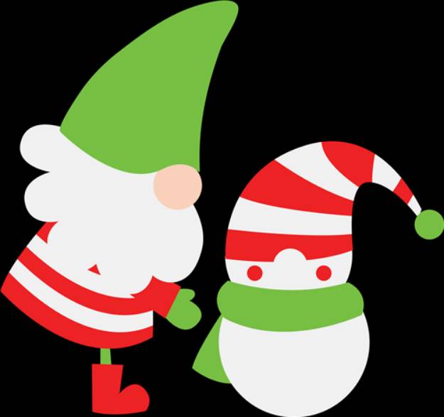 Picture of Gnome and Snowman SVG File