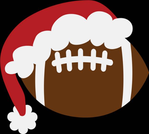 Picture of Football with Santa Hat SVG File