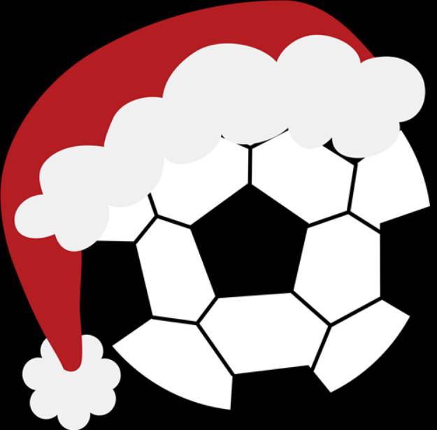 Picture of Soccer Ball with Santa Hat SVG File