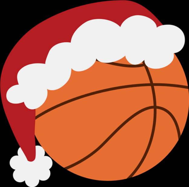 Picture of Basketball with Santa Hat SVG File