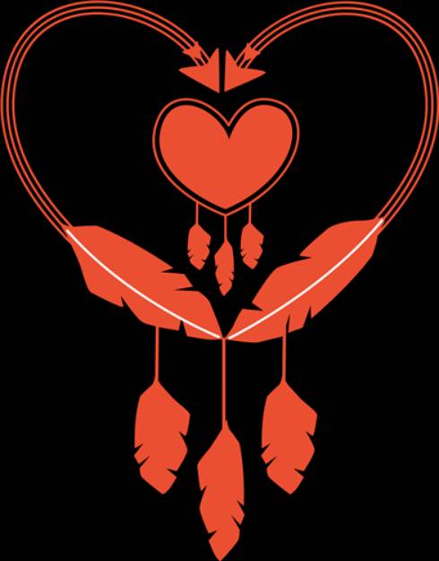 Picture of Native American Feather Heart SVG File
