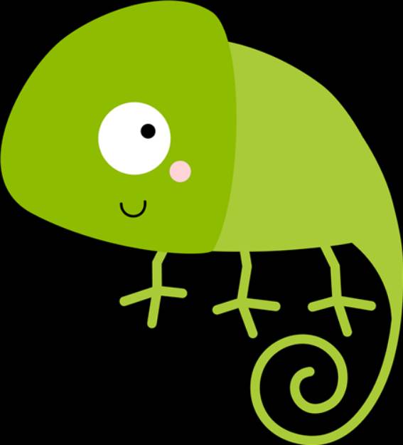 Picture of Boxy Kawaii Chameleon SVG File