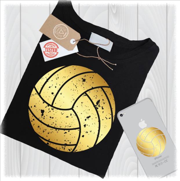 Picture of Gold Grunge Volleyball SVG File