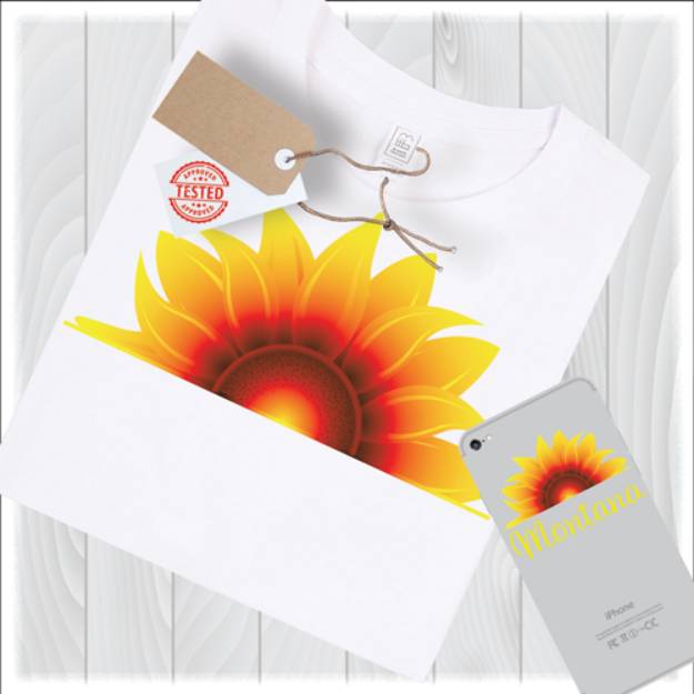 Picture of Horizontal Split Sunflower SVG File