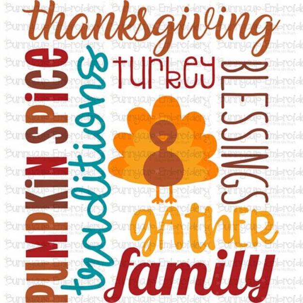 Picture of Thanksgiving Subway Art SVG File