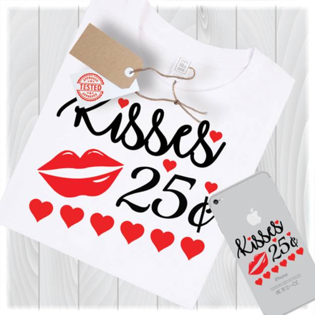 Picture of Kisses 25 Cents SVG File