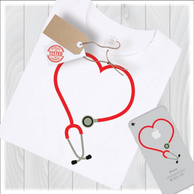 Picture of Stethoscope Heart SVG File