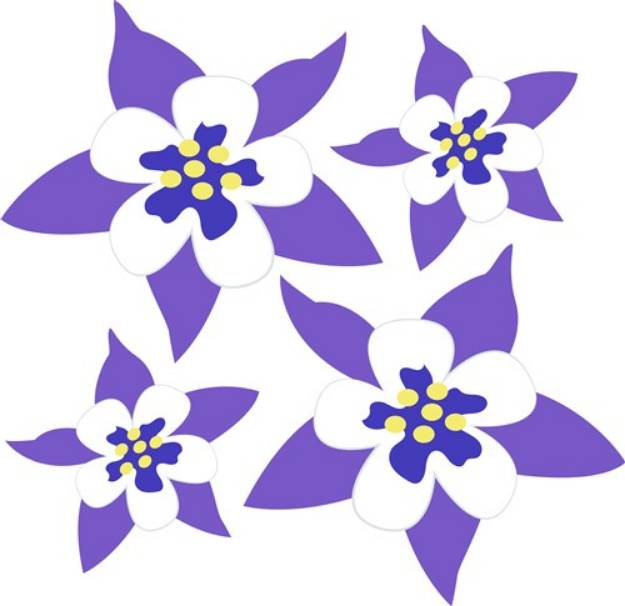 Picture of Columbine Blooms SVG File