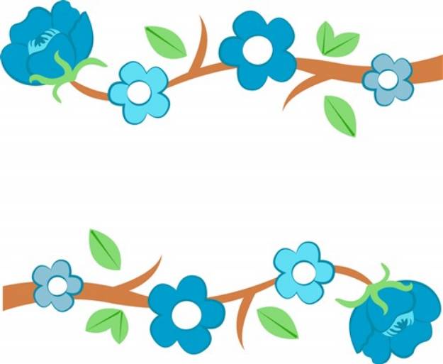 Picture of Blue Flowers SVG File