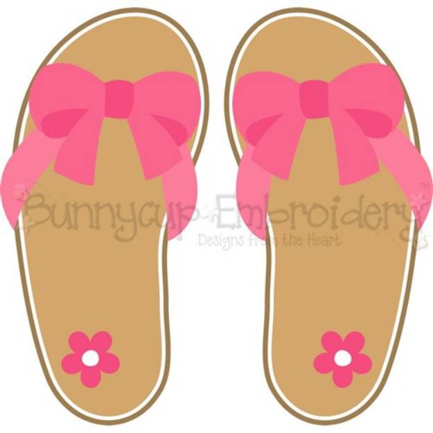 Picture of Pink Bow Flip Flops SVG File