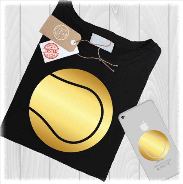 Picture of Gold Tennis Ball SVG Files for Cricut Designs SVG File