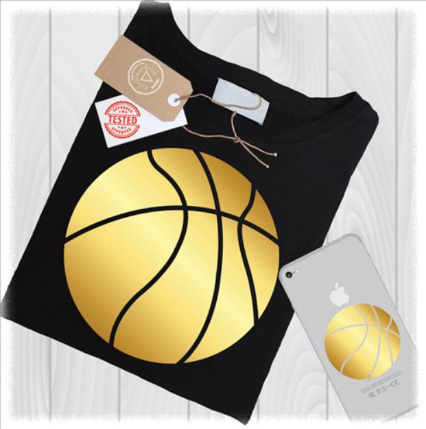 Picture of Gold Basketball SVG Files for Cricut Designs SVG File