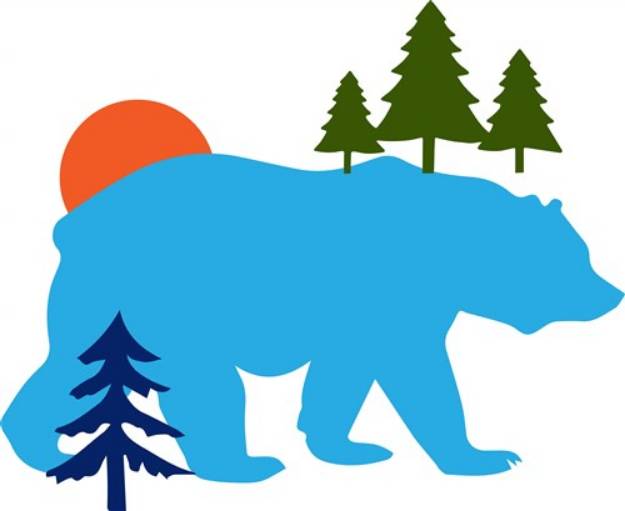 Picture of Bear In Trees SVG File