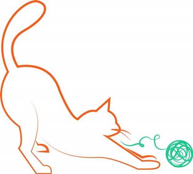 Picture of Cat & Yarn SVG File