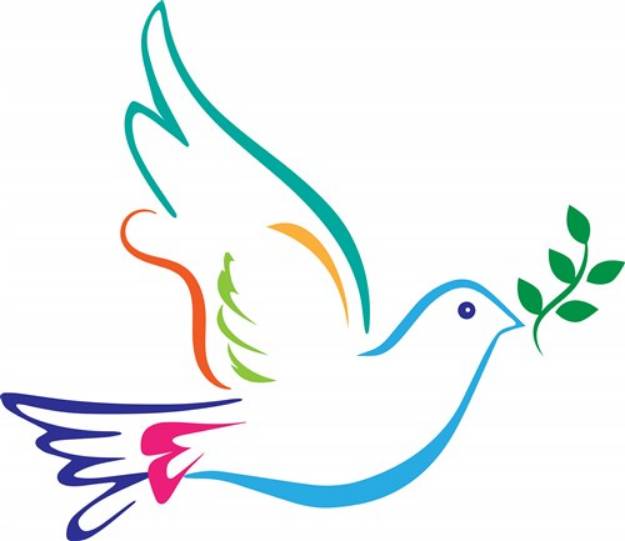 Picture of Colorful Dove Outline SVG File