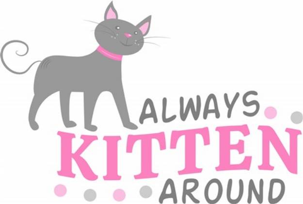 Picture of Gray Cat Always Kitten Around SVG File