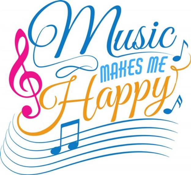 Picture of Music Makes Me Happy SVG File