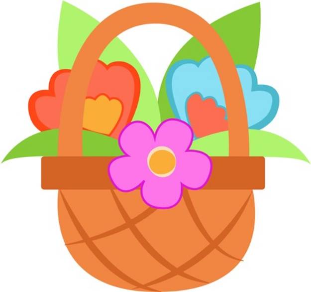 Picture of Floral Basket SVG File