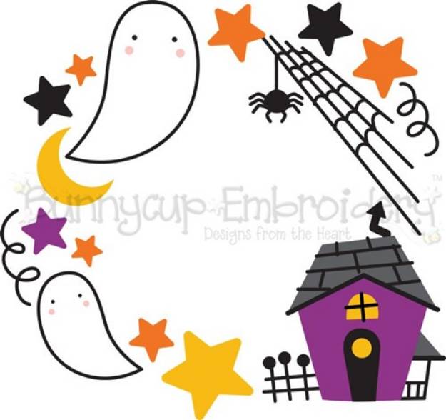 Picture of Haunted House Monogram Frame SVG File