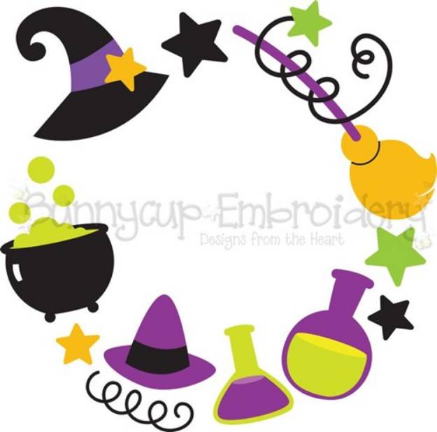 Picture of Witch Monogram Frame SVG File