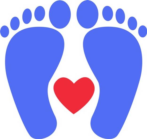 Picture of Baby Feet & Heart SVG File