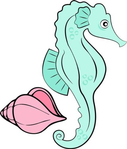 Picture of Seahorse & Seashell SVG File
