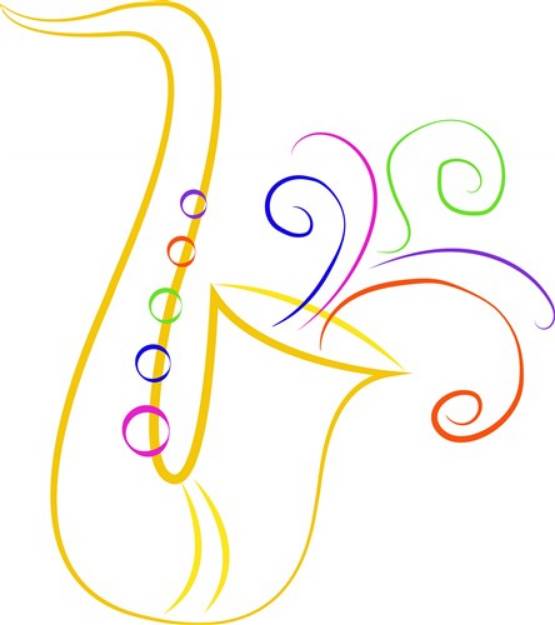 Picture of Saxophone Outline SVG File